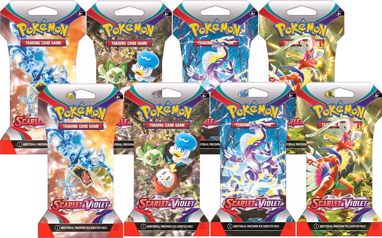 Pokemon Scarlet & Violet Sleeved Booster Pack Bundle [Set of 8]