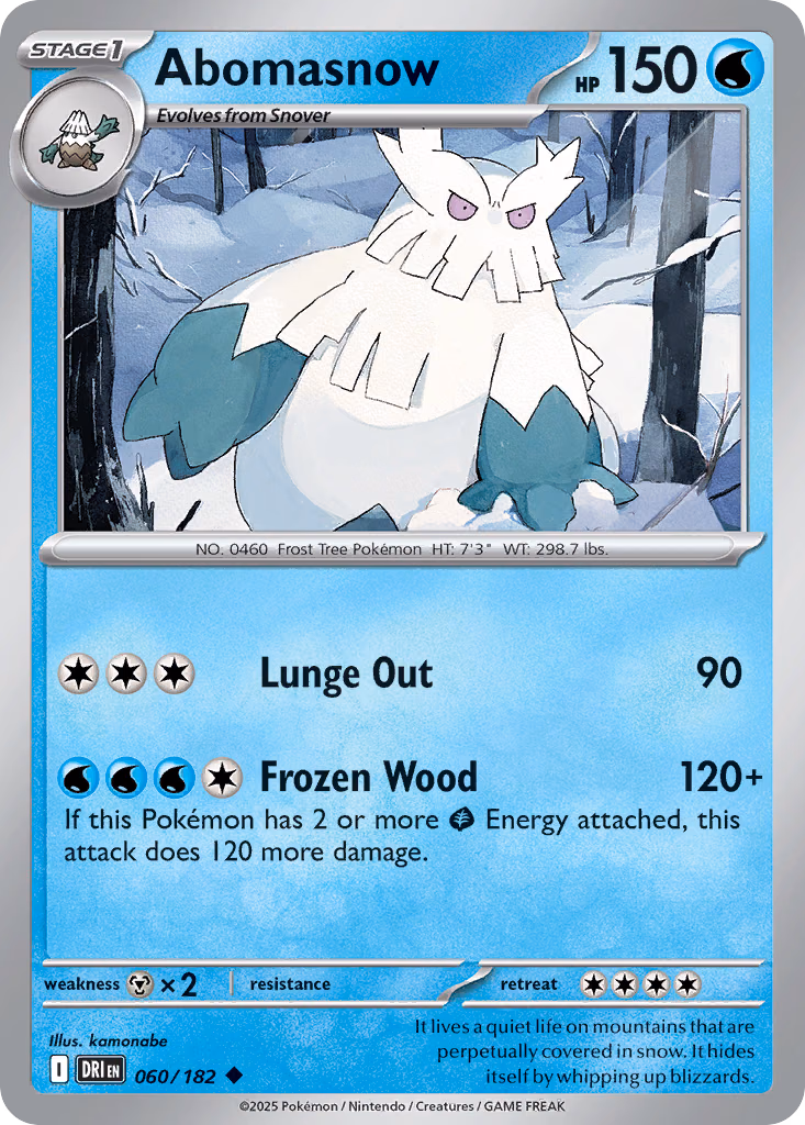 Abomasnow Pokemon card (060/182, Destined Rivals)