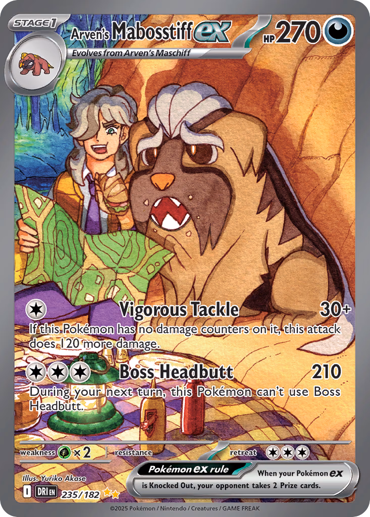 Arven's Mabosstiff ex Pokemon card (235/182, Destined Rivals)