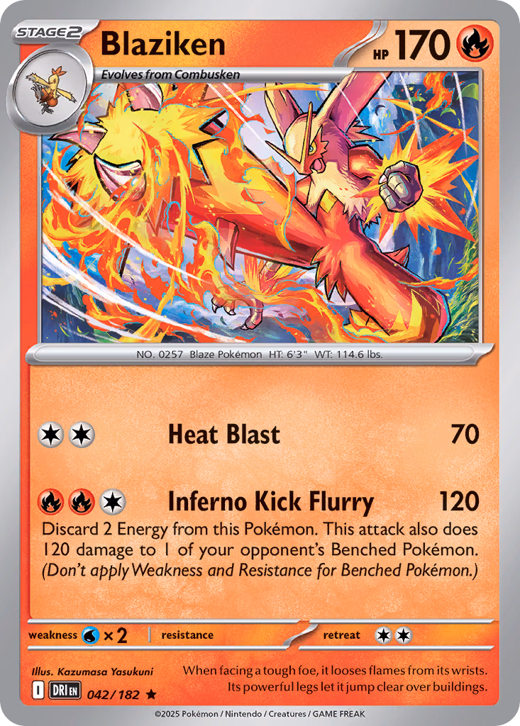 Blaziken Pokemon card (042/182, Destined Rivals)