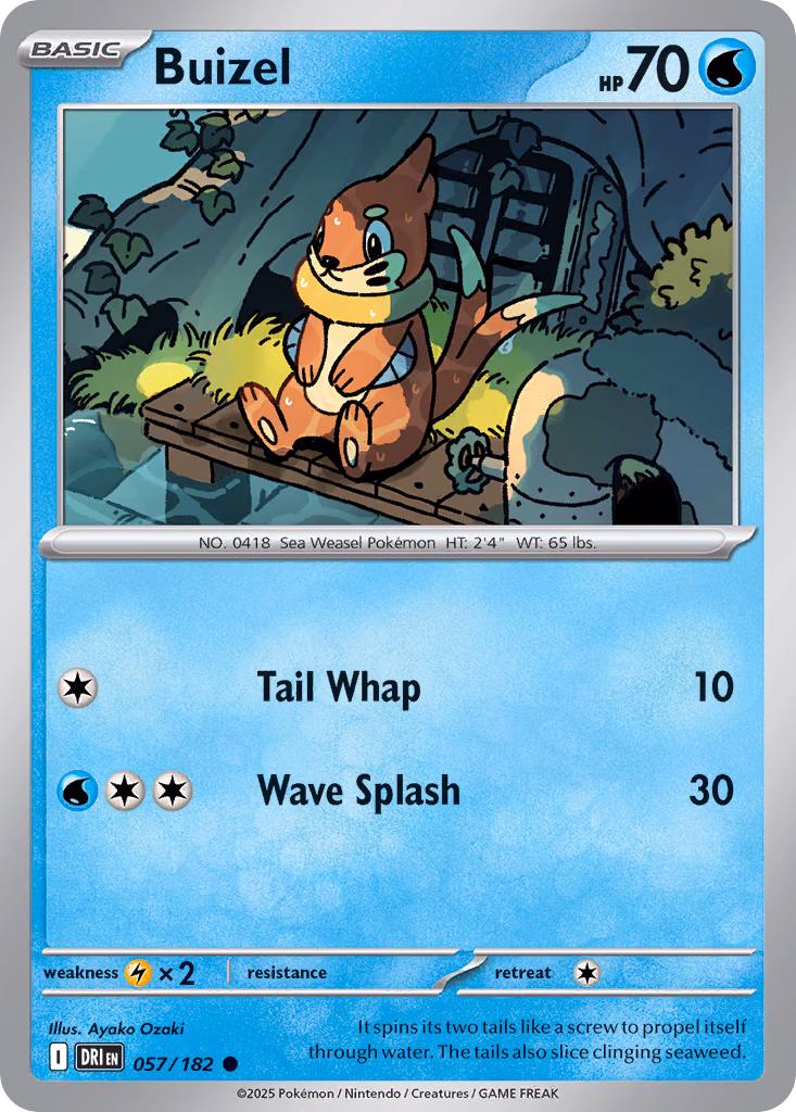Buizel Pokemon card (057/182, Destined Rivals)