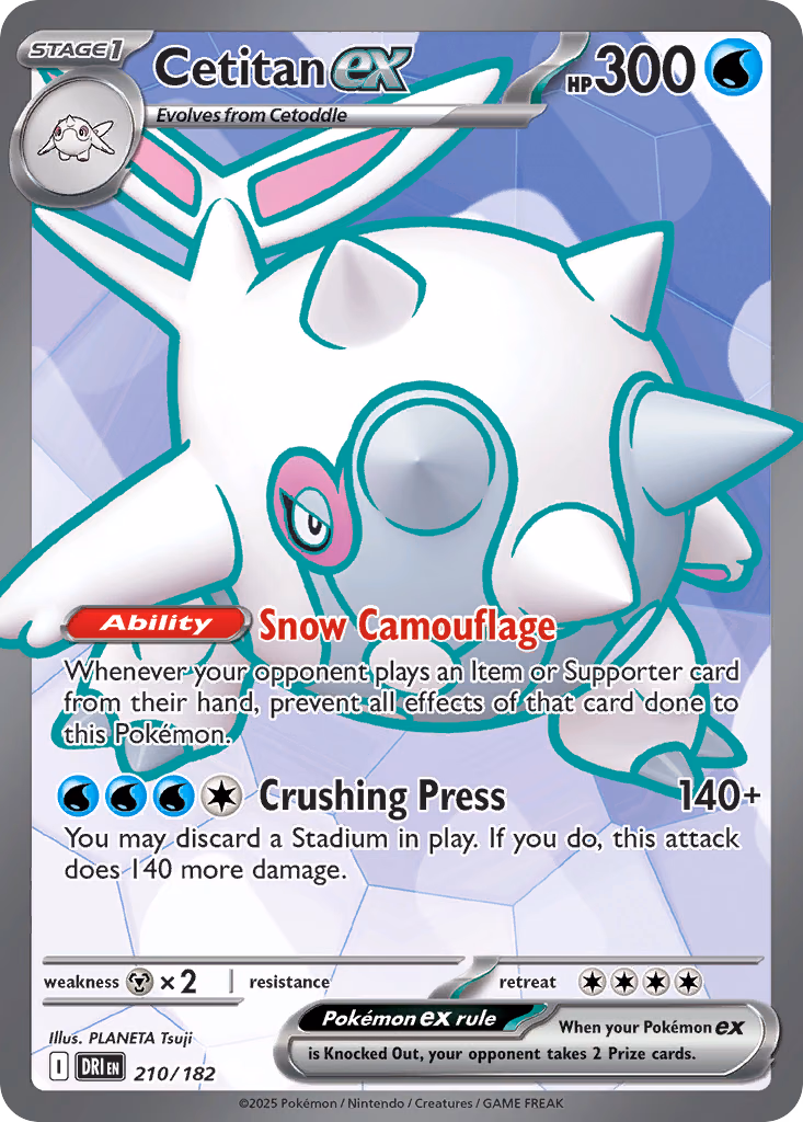 Cetitan ex Pokemon card (210/182, Destined Rivals)