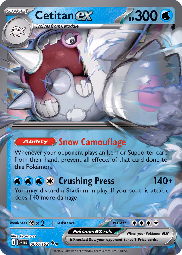 Cetitan ex Pokemon card (065/182, Destined Rivals)