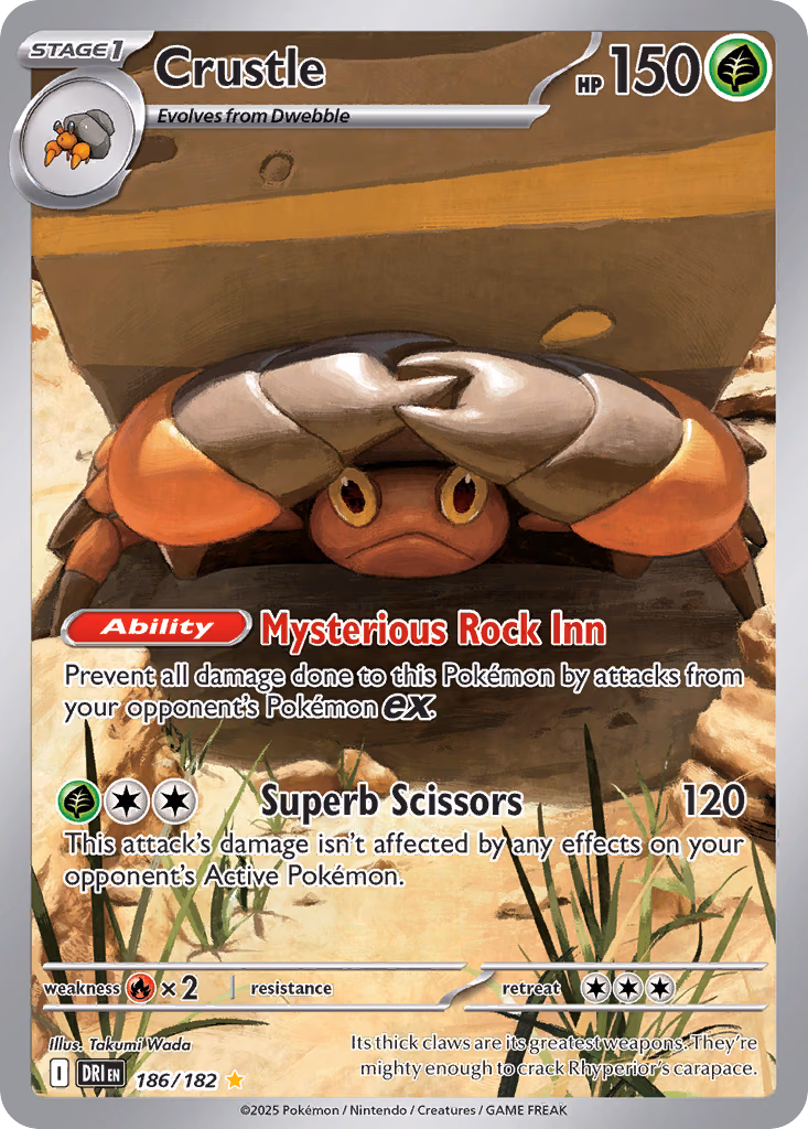 Crustle Pokemon card (186/182, Destined Rivals)