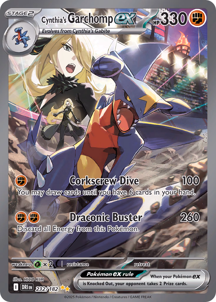 Cynthia's Garchomp ex Pokemon card (232/182, Destined Rivals)