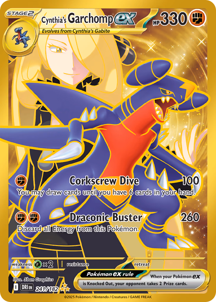 Cynthia's Garchomp ex Pokemon card (241/182, Destined Rivals)