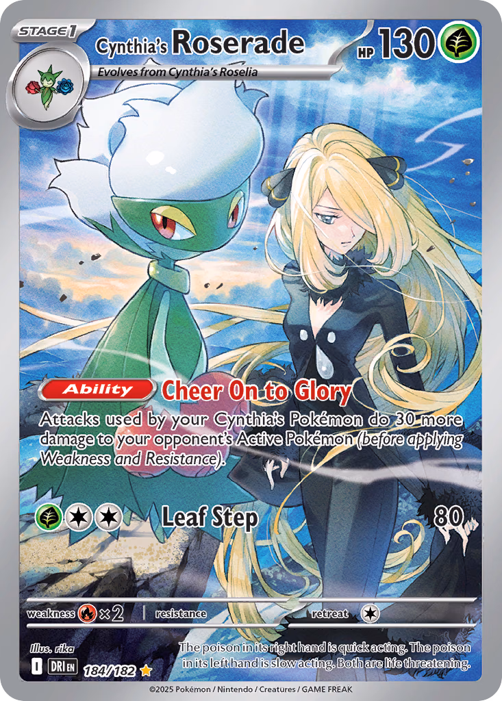 Cynthia's Roserade Pokemon card (184/182, Destined Rivals)