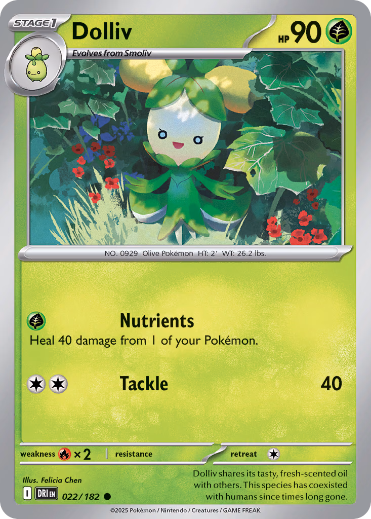 Dolliv Pokemon card (022/182, Destined Rivals)