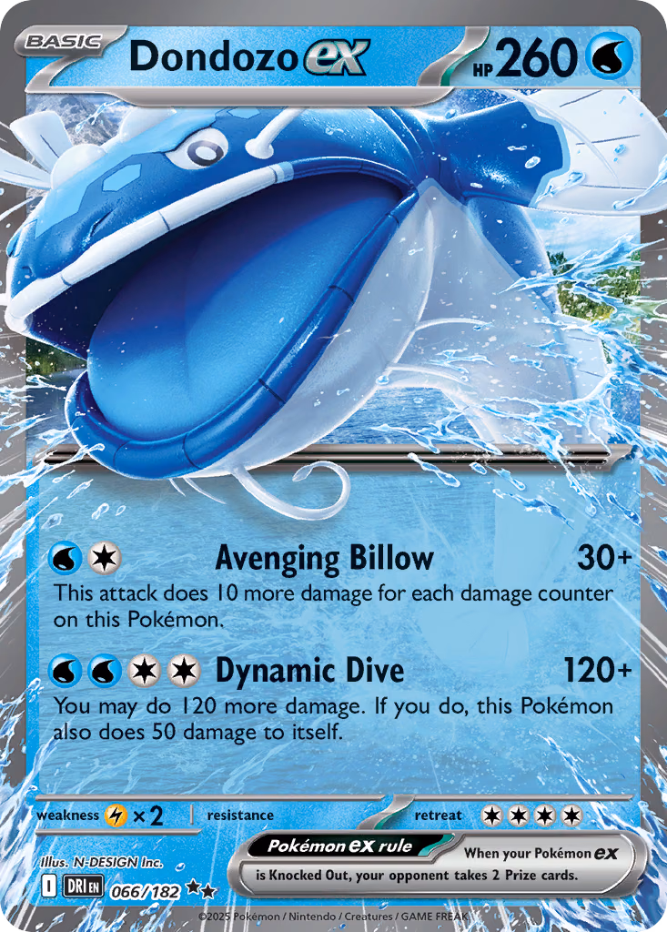 Dondozo ex Pokemon card (066/182, Destined Rivals)