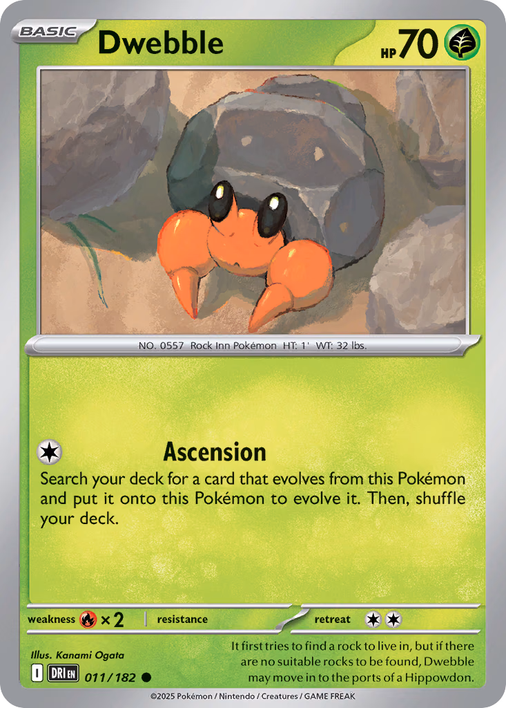 Dwebble Pokemon card (011/182, Destined Rivals)