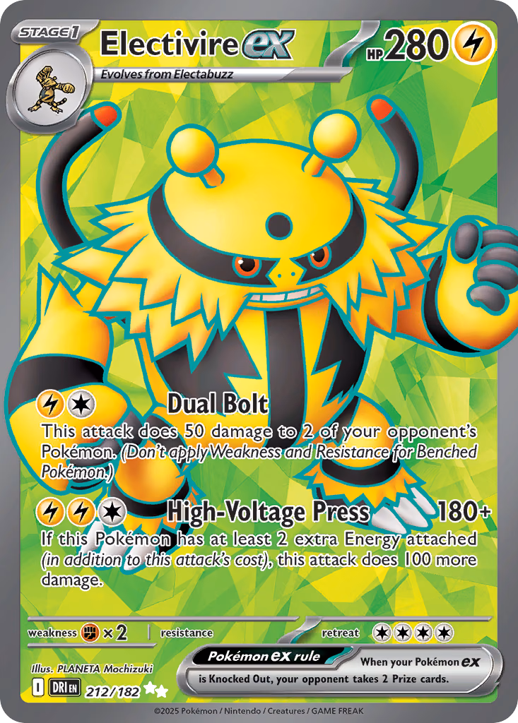 Electivire ex Pokemon card (212/182, Destined Rivals)