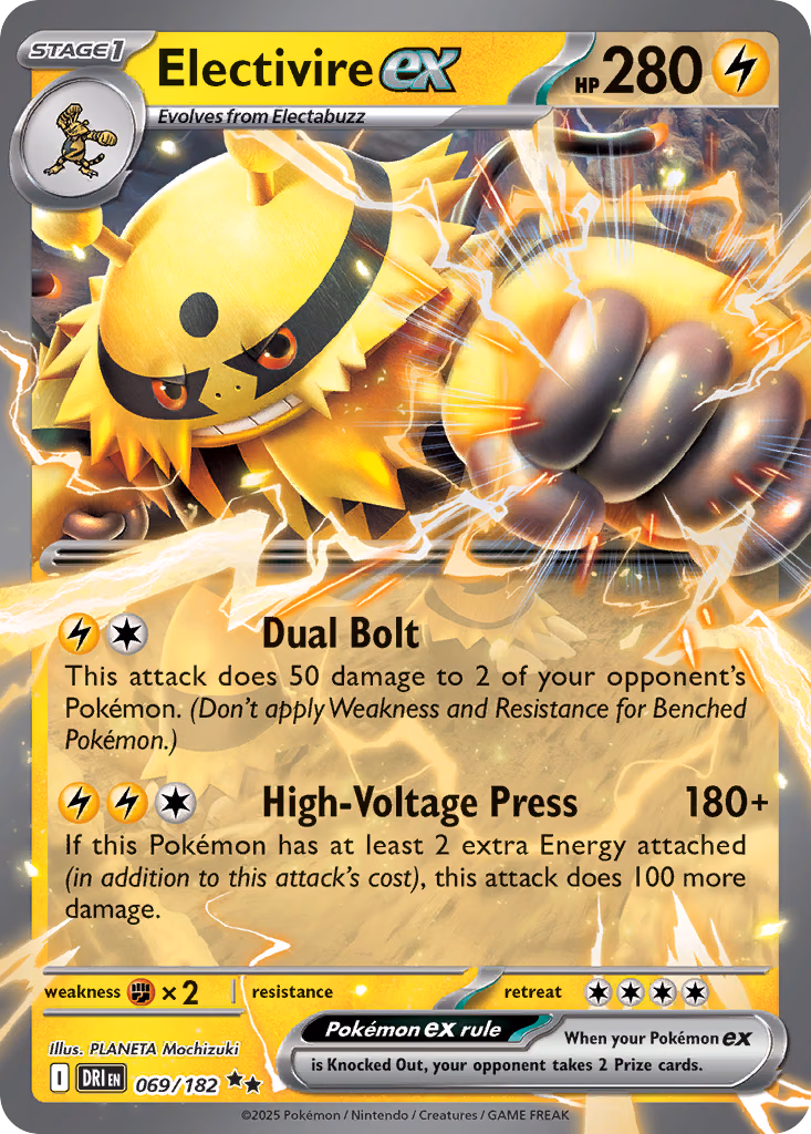 Electivire ex Pokemon card (069/182, Destined Rivals)