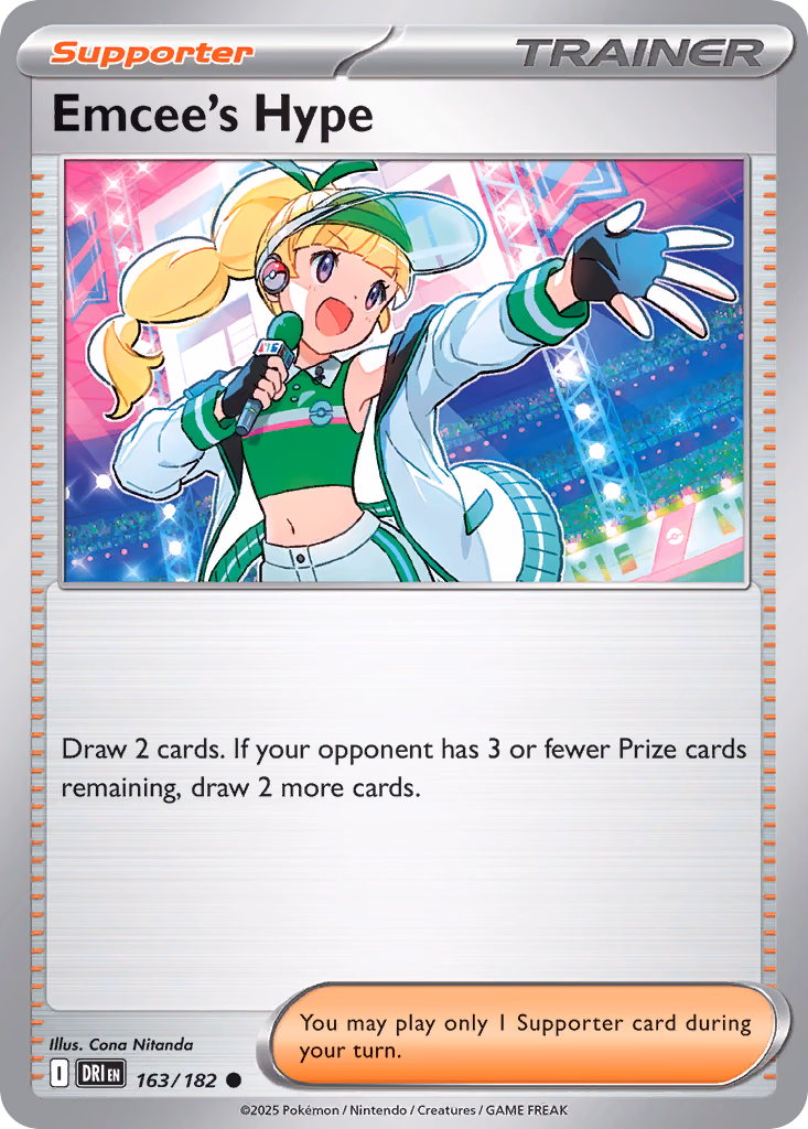Emcee's Hype Pokemon card (163/182, Destined Rivals)