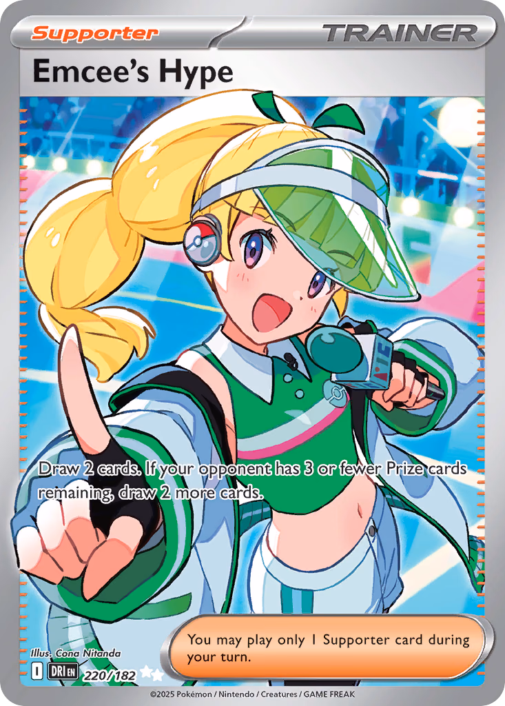 Emcee's Hype Pokemon card (220/182, Destined Rivals)