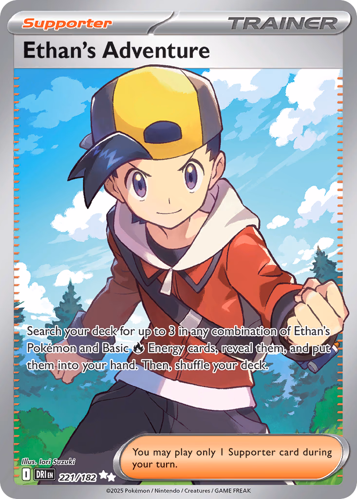 Ethan's Adventure Pokemon card (221/182, Destined Rivals)