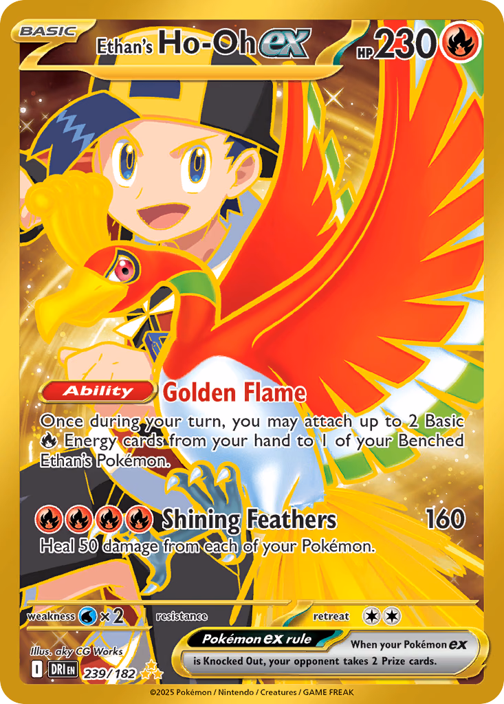 Ethan's Ho-Oh ex Pokemon card (239/182, Destined Rivals)