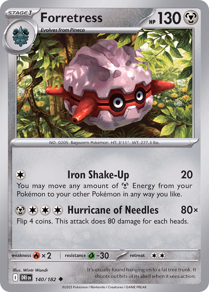 Forretress Pokemon card (140/182, Destined Rivals)