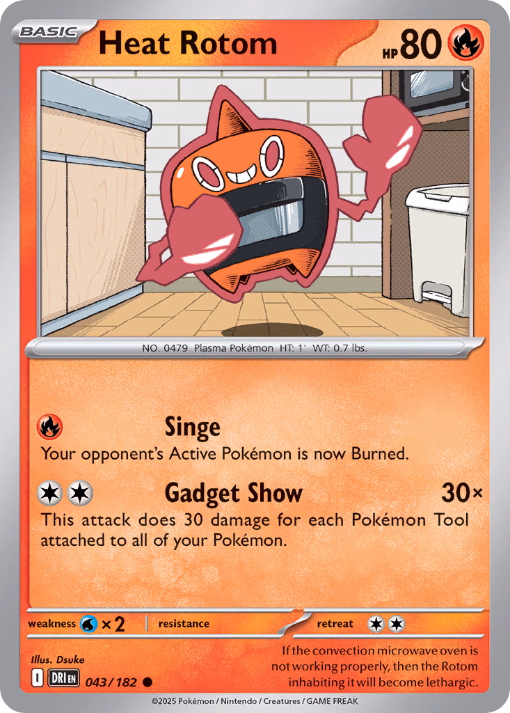 Heat Rotom Pokemon card (043/182, Destined Rivals)