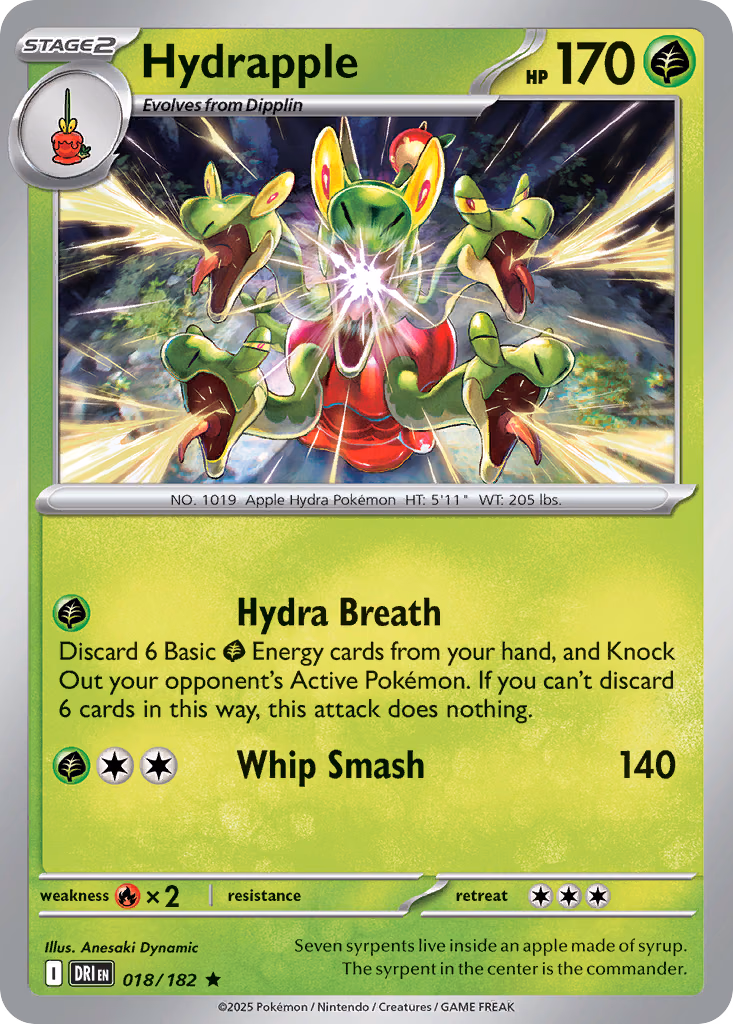Hydrapple Pokemon card (018/182, Destined Rivals)