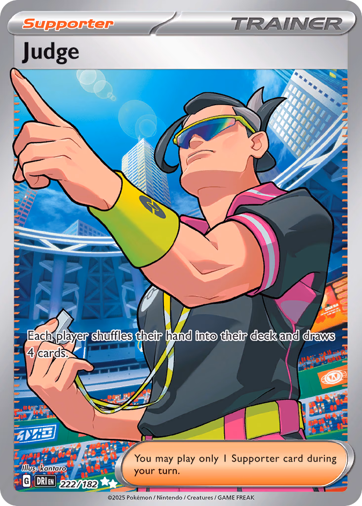 Judge Pokemon card (222/182, Destined Rivals)