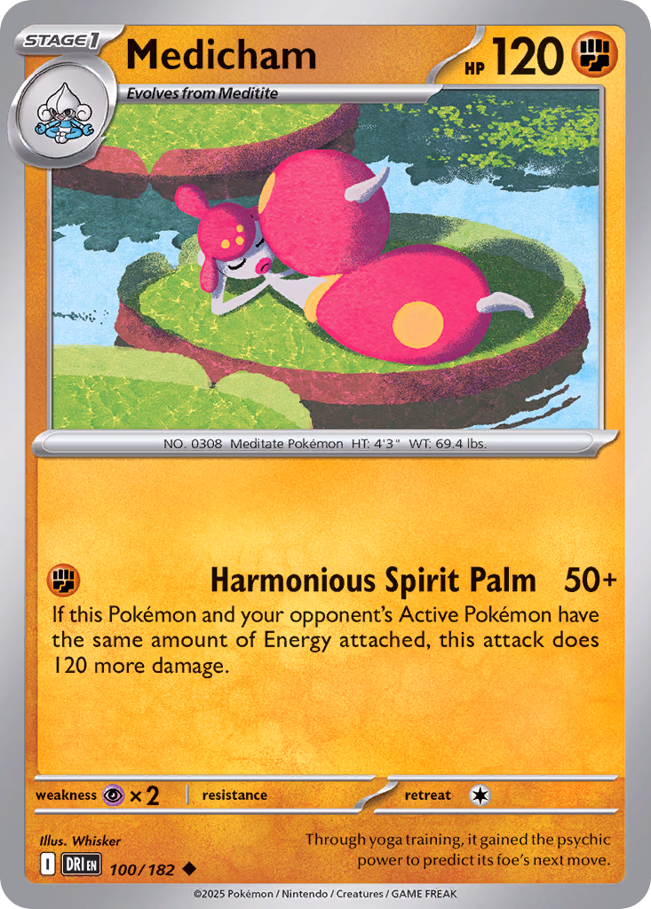 Medicham Pokemon card (100/182, Destined Rivals)