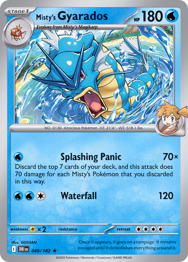 Misty's Gyarados Pokemon card (049/182, Destined Rivals)
