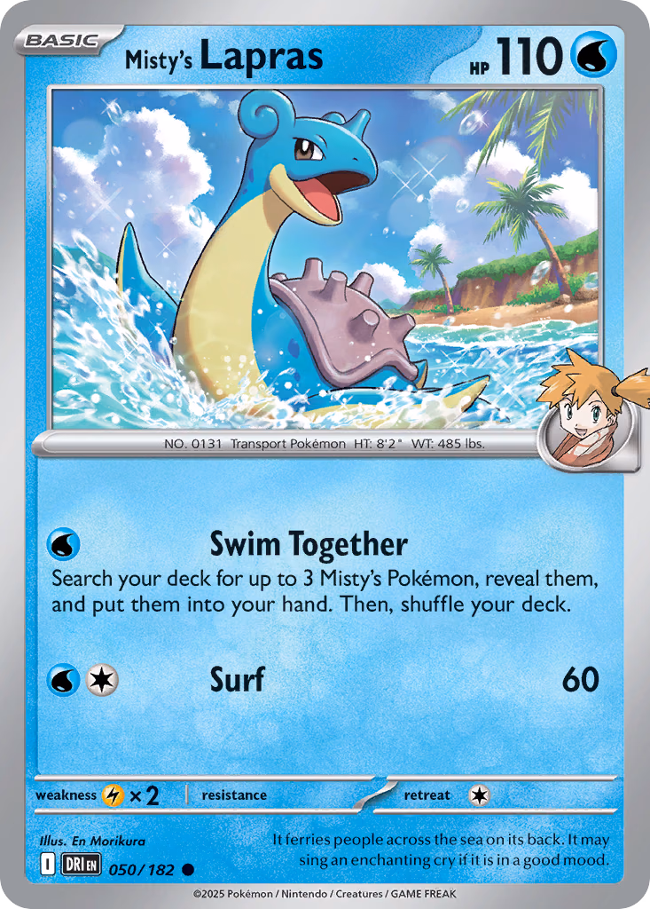 Misty's Lapras Pokemon card (050/182, Destined Rivals)