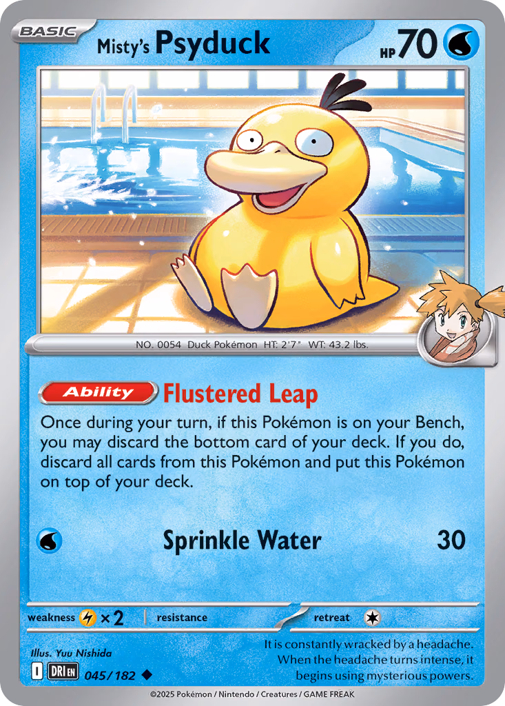 Misty's Psyduck Pokemon card (045/182, Destined Rivals)