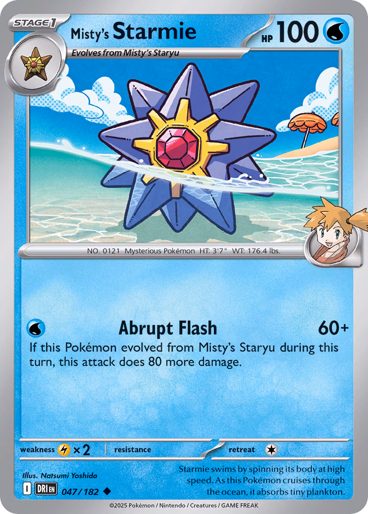 Misty's Starmie Pokemon card (047/182, Destined Rivals)