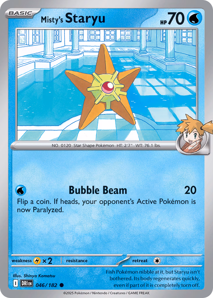 Misty's Staryu Pokemon card (046/182, Destined Rivals)