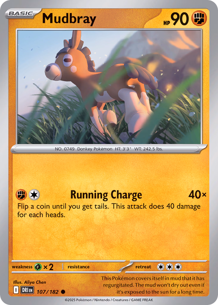 Mudbray Pokemon card (107/182, Destined Rivals)