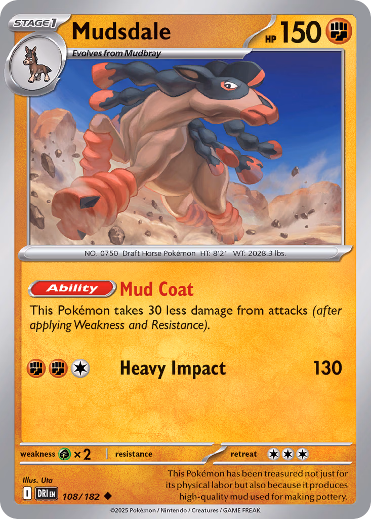 Mudsdale Pokemon card (108/182, Destined Rivals)