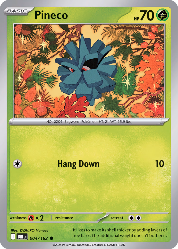 Pineco Pokemon card (004/182, Destined Rivals)