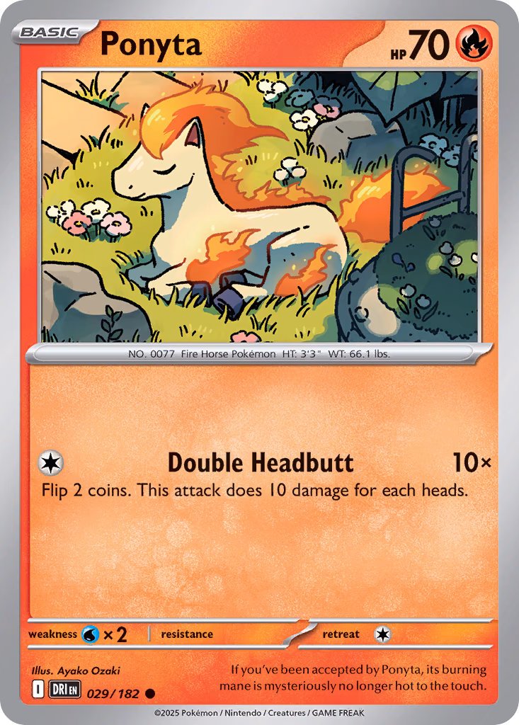 Ponyta Pokemon card (029/182, Destined Rivals)