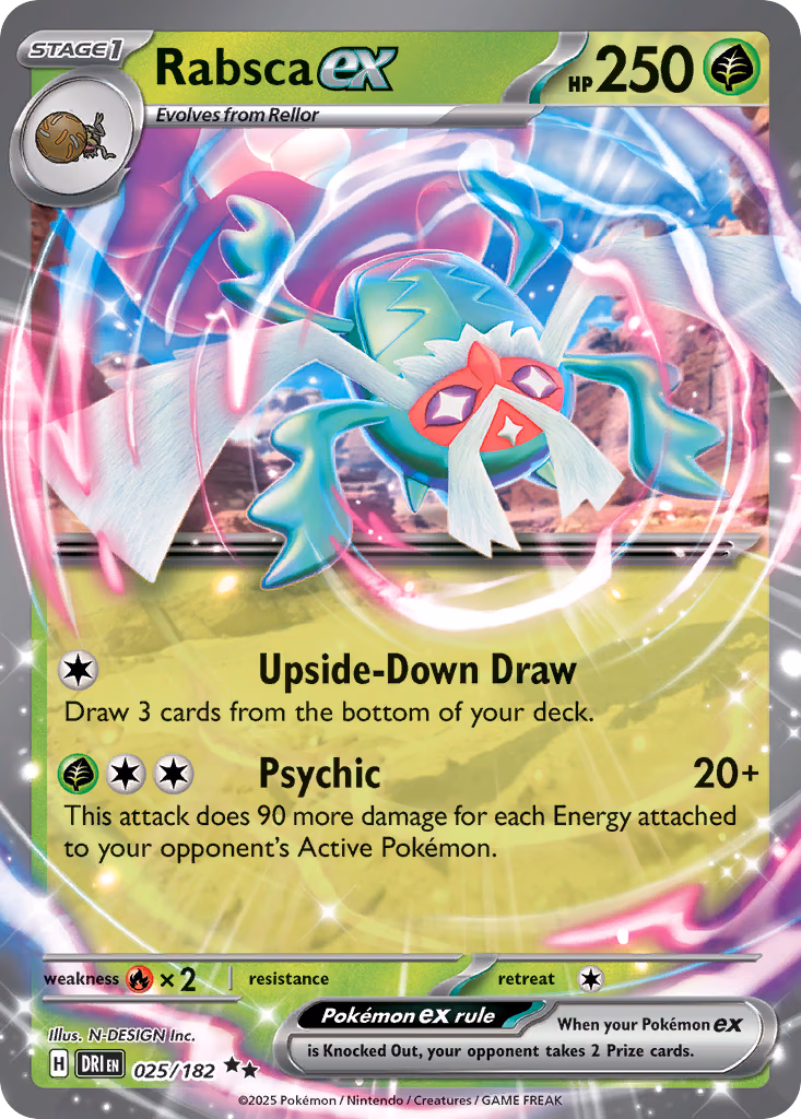 Rabsca ex Pokemon card (025/182, Destined Rivals)