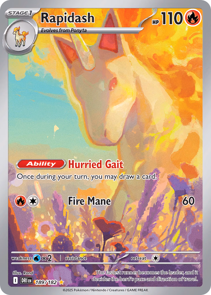 Rapidash Pokemon card (189/182, Destined Rivals)