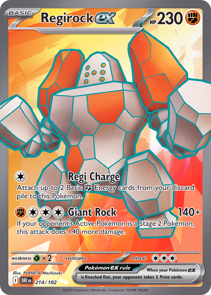Regirock ex Pokemon card (214/182, Destined Rivals)