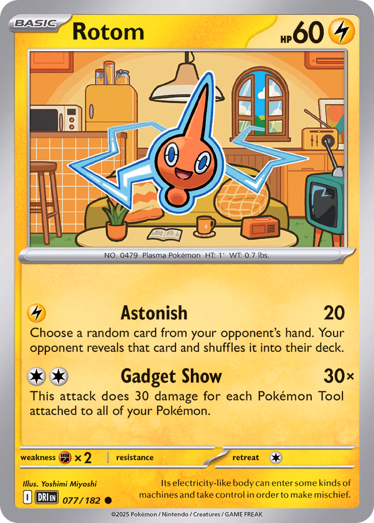 Rotom Pokemon card (077/182, Destined Rivals)