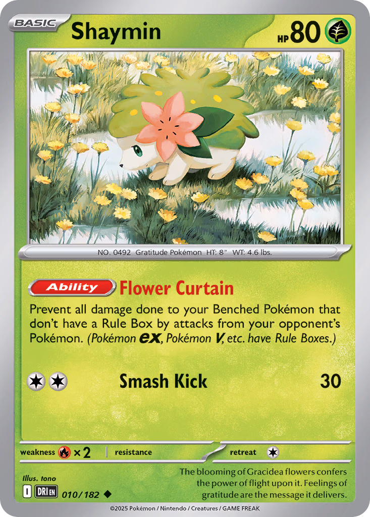 Shaymin Pokemon card (010/182, Destined Rivals)
