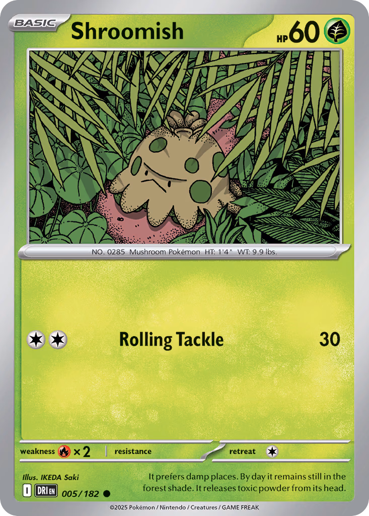 Shroomish Pokemon card (005/182, Destined Rivals)