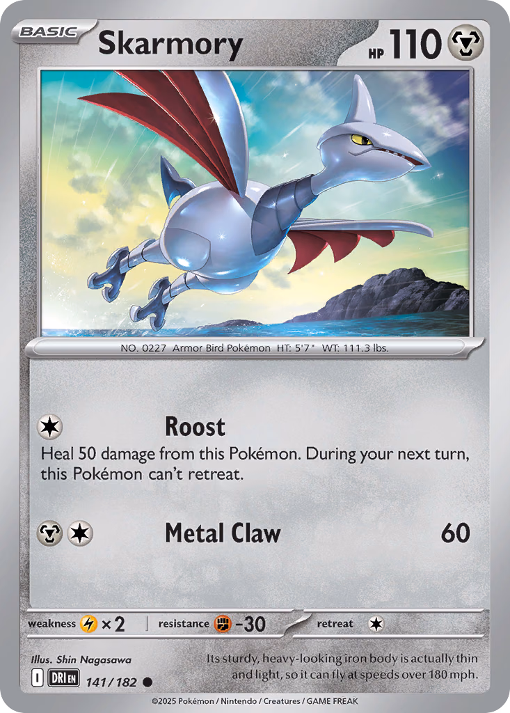 Skarmory Pokemon card (141/182, Destined Rivals)