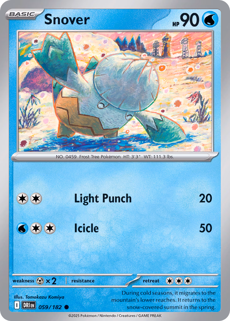 Snover Pokemon card (059/182, Destined Rivals)
