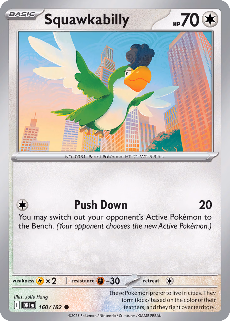 Squawkabilly Pokemon card (160/182, Destined Rivals)