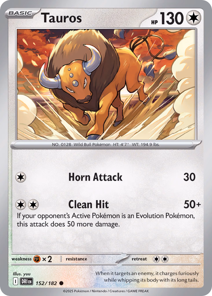 Tauros Pokemon card (152/182, Destined Rivals)