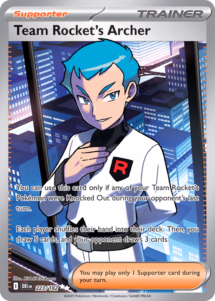 Team Rocket's Archer Pokemon card (223/182, Destined Rivals)