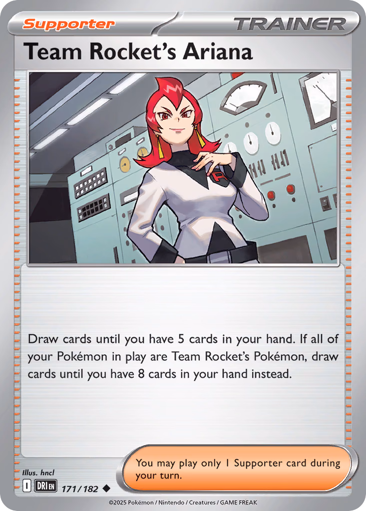 Team Rocket's Ariana Pokemon card (171/182, Destined Rivals)