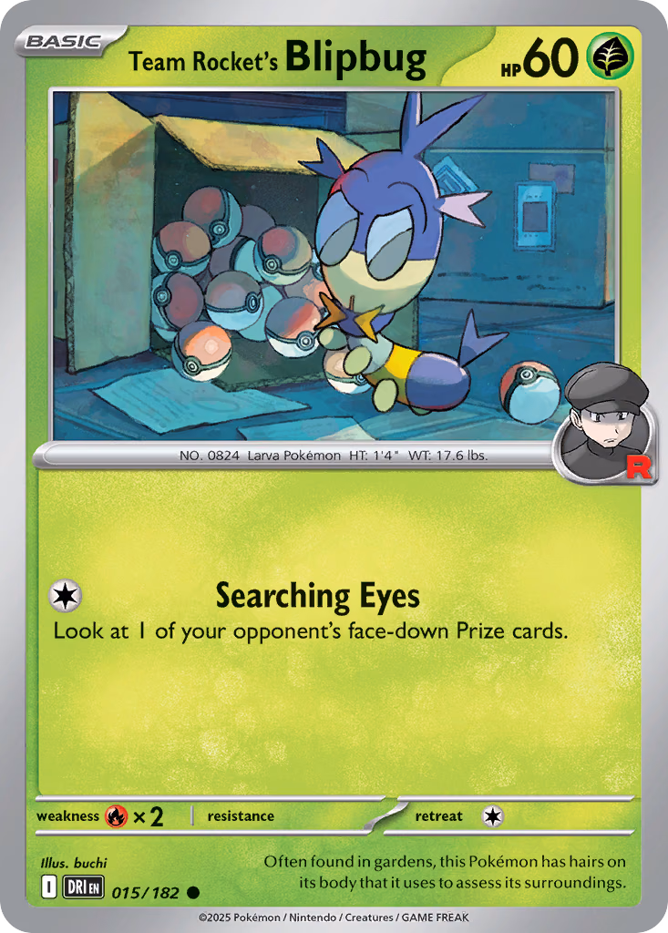 Team Rocket's Blipbug Pokemon card (015/182, Destined Rivals)