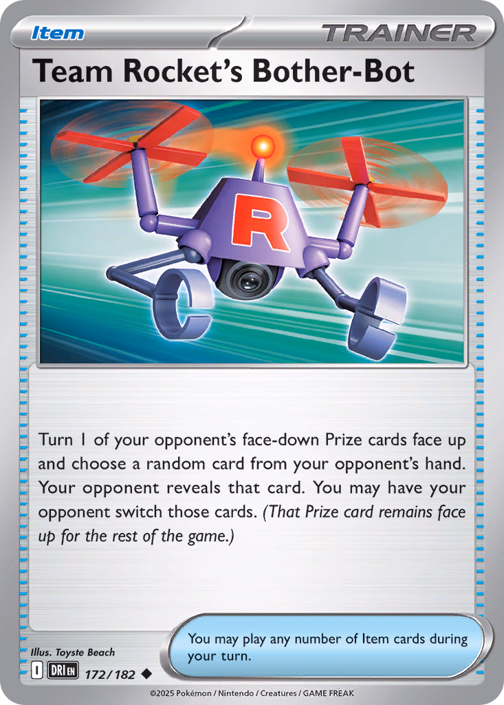 Team Rocket's Bother-Bot Pokemon card (172/182, Destined Rivals)