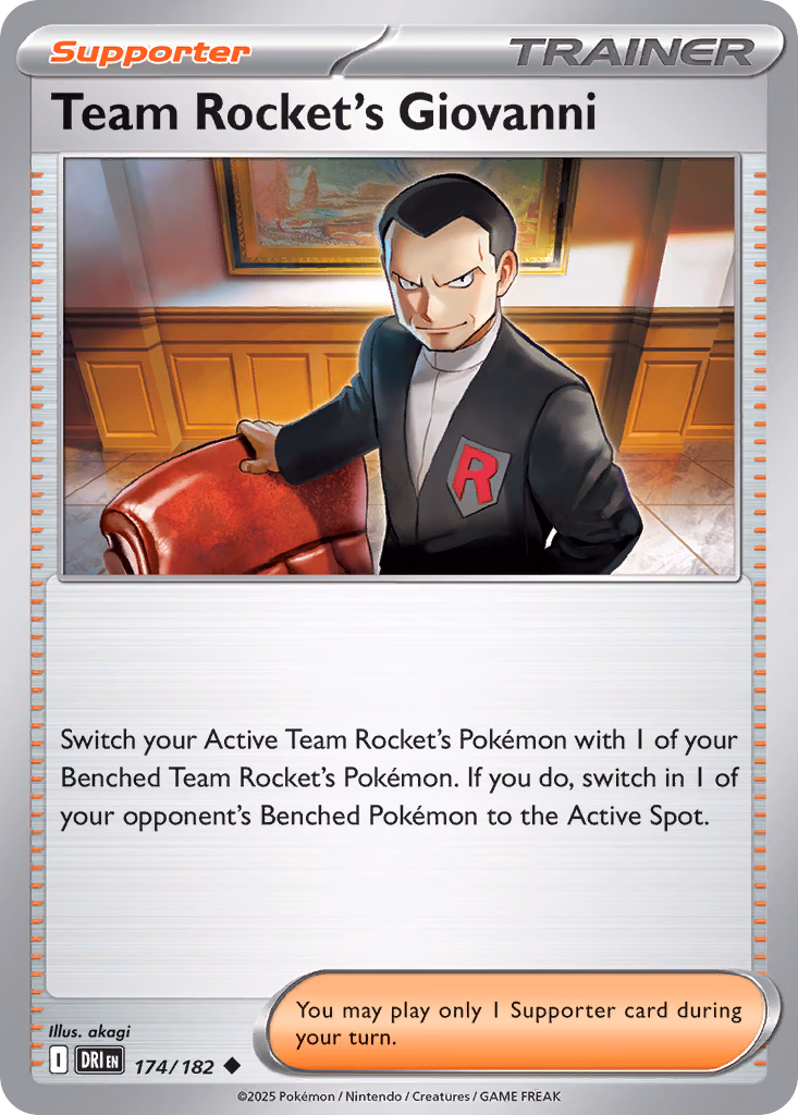 Team Rocket's Giovanni Pokemon card (174/182, Destined Rivals)