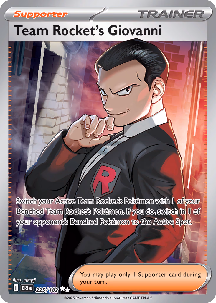 Team Rocket's Giovanni Pokemon card (225/182, Destined Rivals)